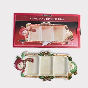 Vintage | Snowman 3 Divided Tray